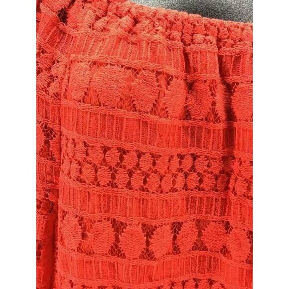 Adiva Plus Top 1X Red Lace 3/4 Sleeve Scoop New - Picture 4 of 7